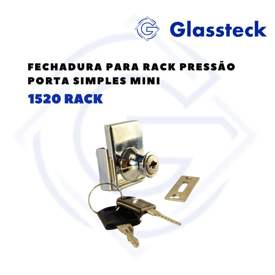 Fechadura para Rack Pressão Porta Simples Mini