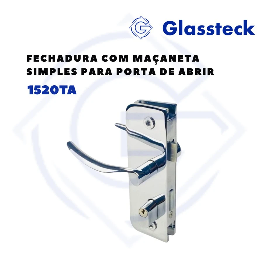 Fechadura com maçaneta simples para porta de abrir