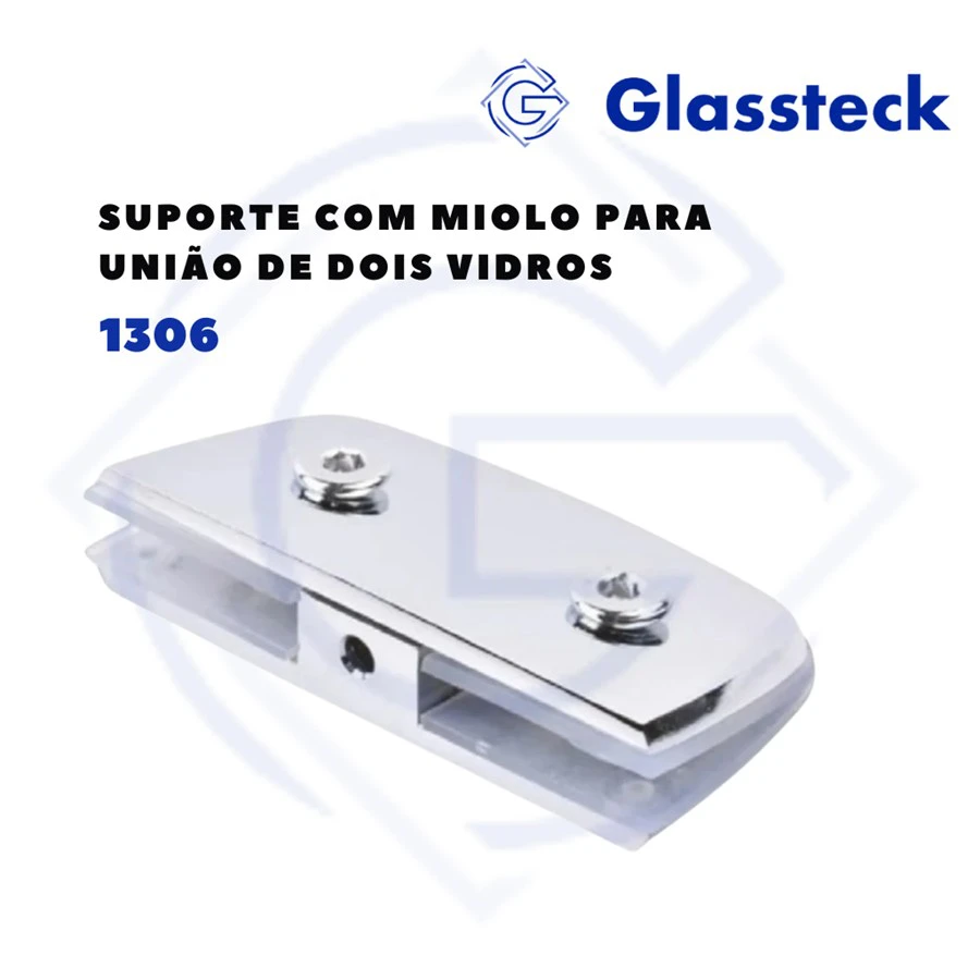 Suporte com Miolo para União de Dois Vidros