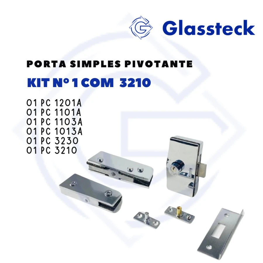 KIT Nº1 COM 3210 - PORTA SIMPLES PIVOTANTE