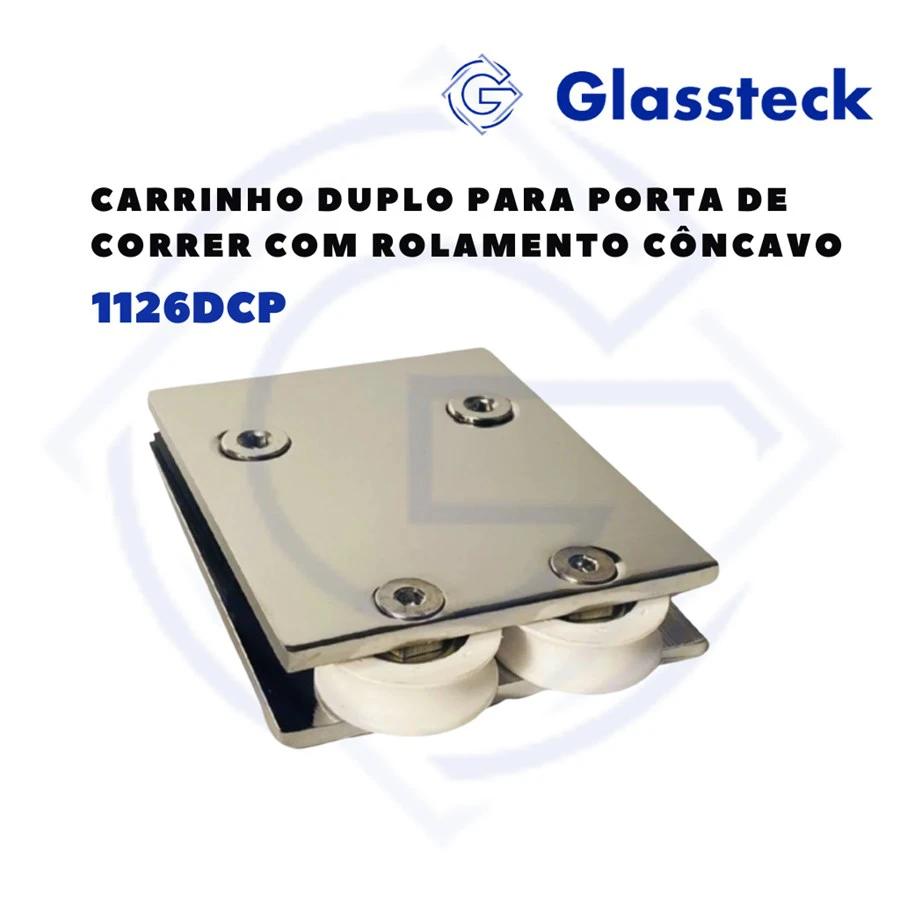 Carrinho Duplo para Porta de Correr com Rolamento Côncavo