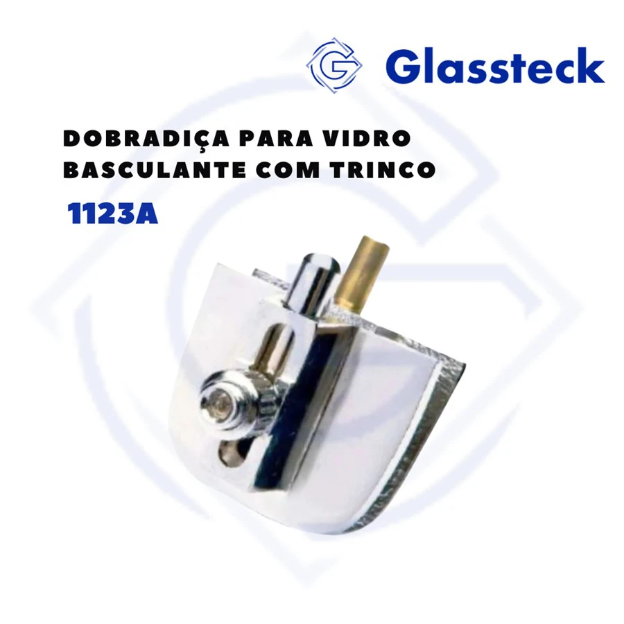 Dobradiça para Vidro Basculante com Trinco