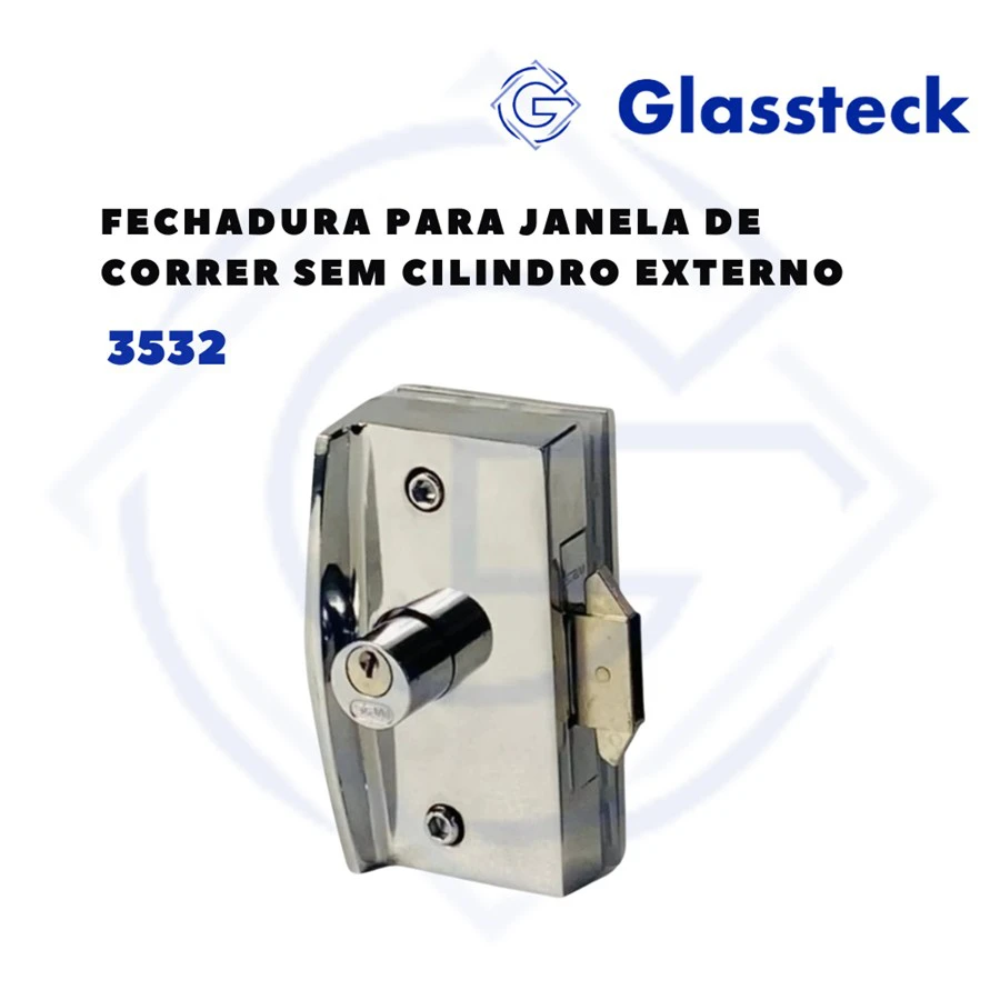 Fechadura para Janela de Correr sem Cilindro Externo