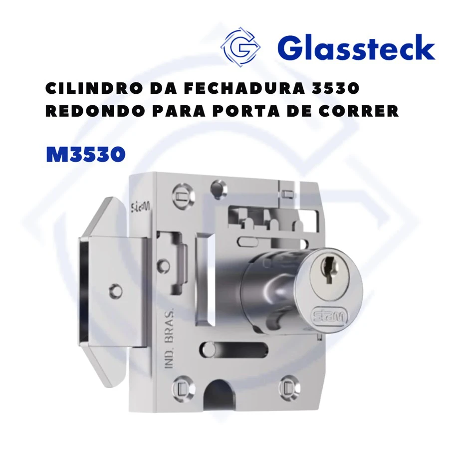 Cilindro da fechadura 3530 redondo para porta de correr