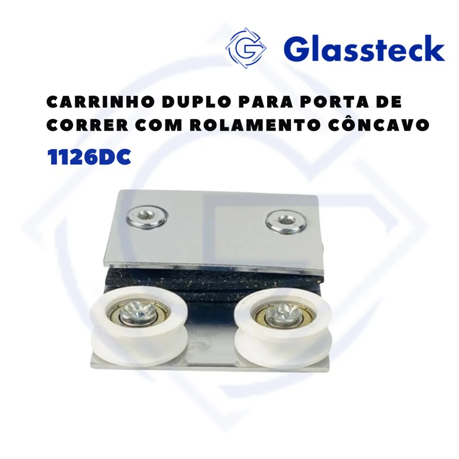 Carrinho Duplo para Porta de Correr com Rolamento Côncavo