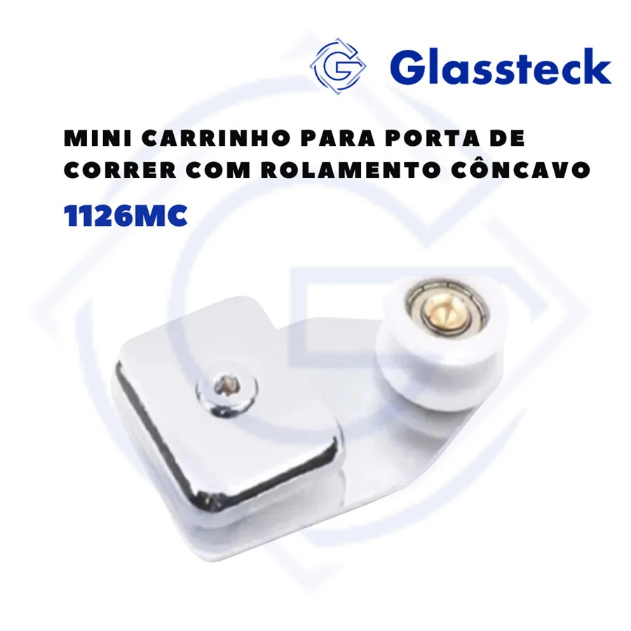 Mini Carrinho para Porta de correr com rolamento côncavo