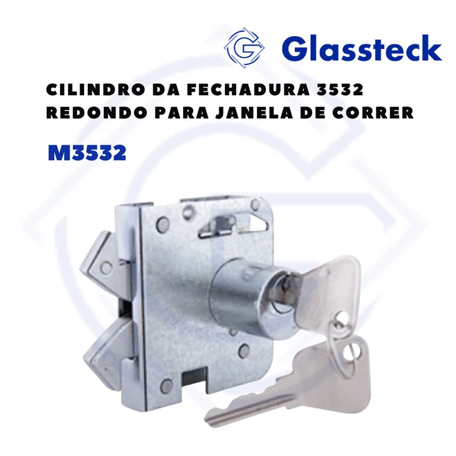 Cilindro da fechadura 3532 redondo para janela de correr