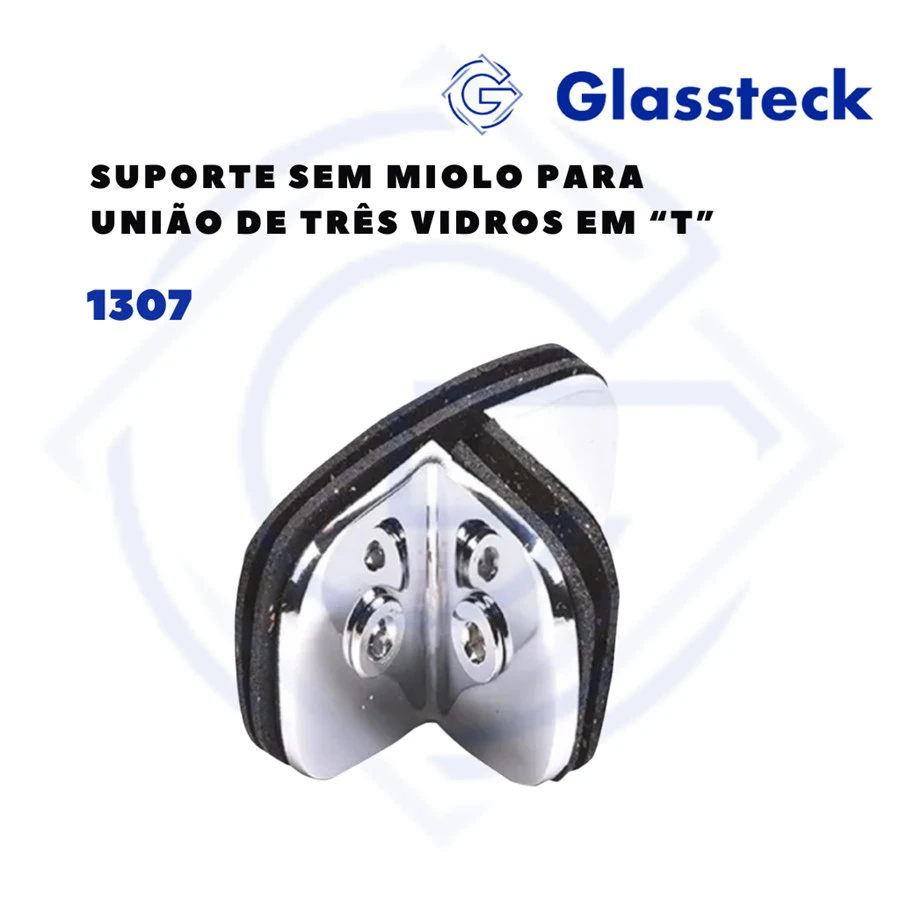 Suporte sem Miolo para União de Três Vidros em “T”