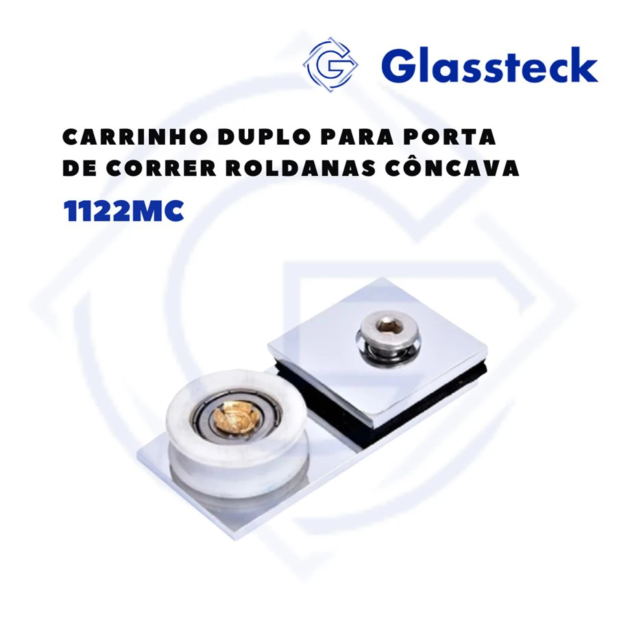 Carrinho Duplo para Porta de Correr Roldanas Côncava