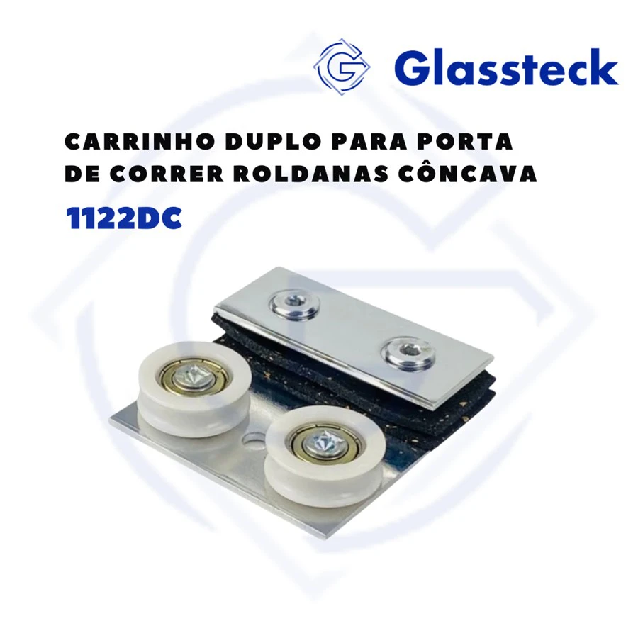 Carrinho Duplo para Porta de Correr Roldanas Côncava
