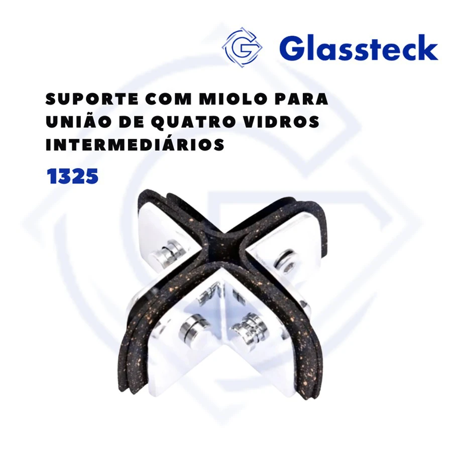 Suporte com Miolo para união de quatro vidros intermediários