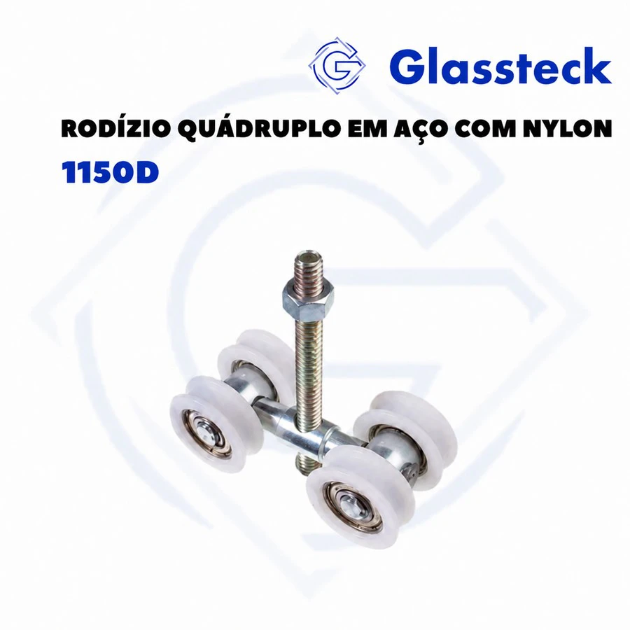 Rodízio Quádruplo em Aço com Nylon