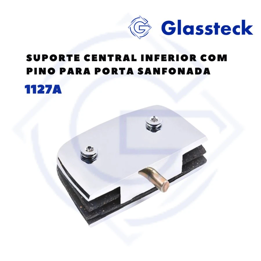Suporte Central Inferior com Pino para Porta Sanfonada