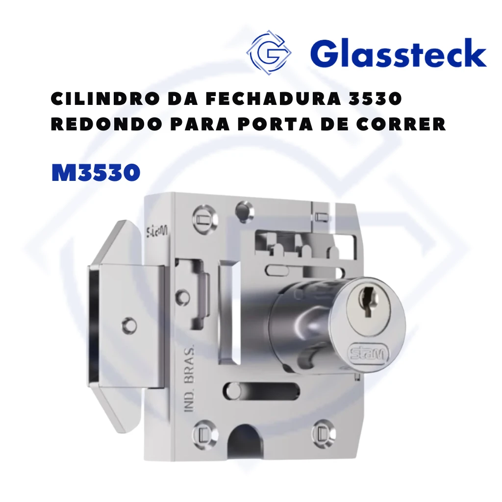 Cilindro da fechadura 3530 redondo para porta de correr