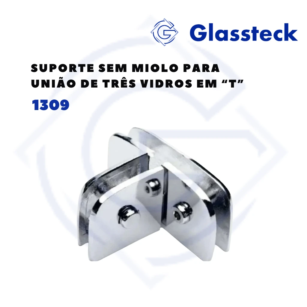 Suporte sem Miolo para União de Três Vidros em “T”