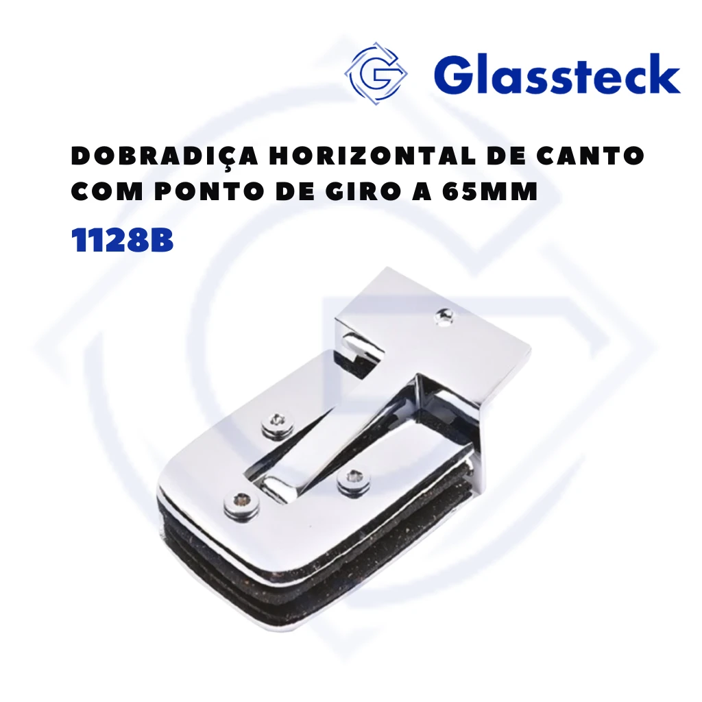 Dobradiça Horizontal de Canto com Ponto de Giro a 65mm