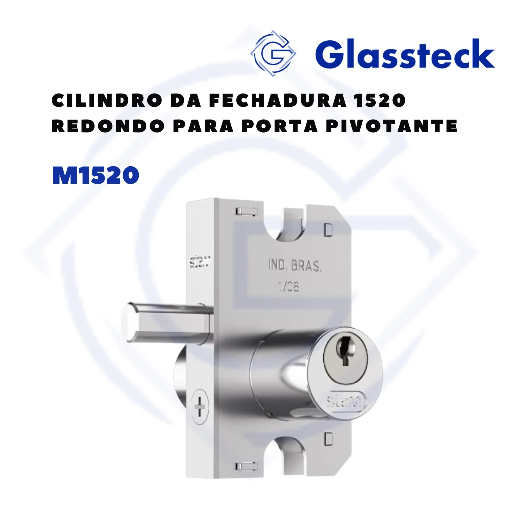Cilindro da fechadura 1520 Redondo para porta pivotante