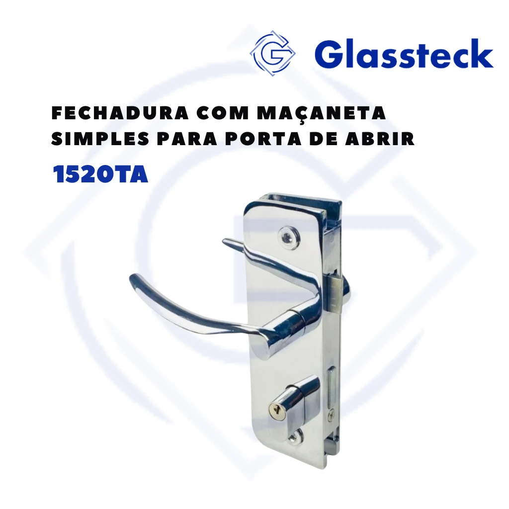 Fechadura com maçaneta simples para porta de abrir