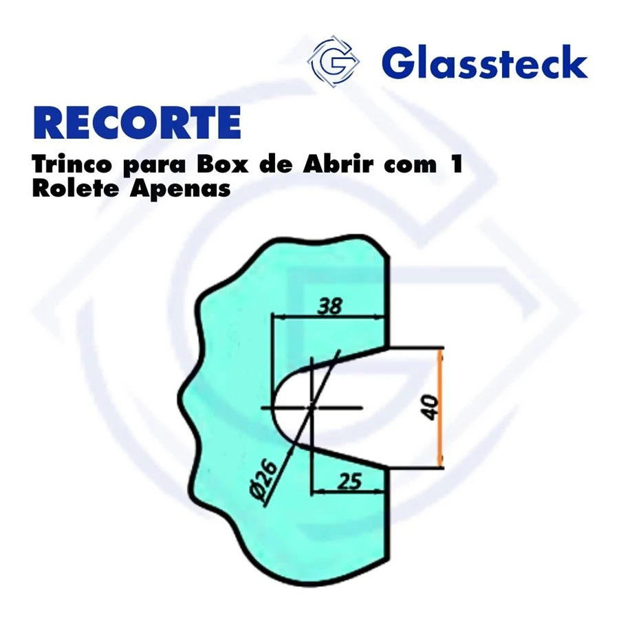 Trinco para Box de Abrir com 1 Rolete Apenas -2