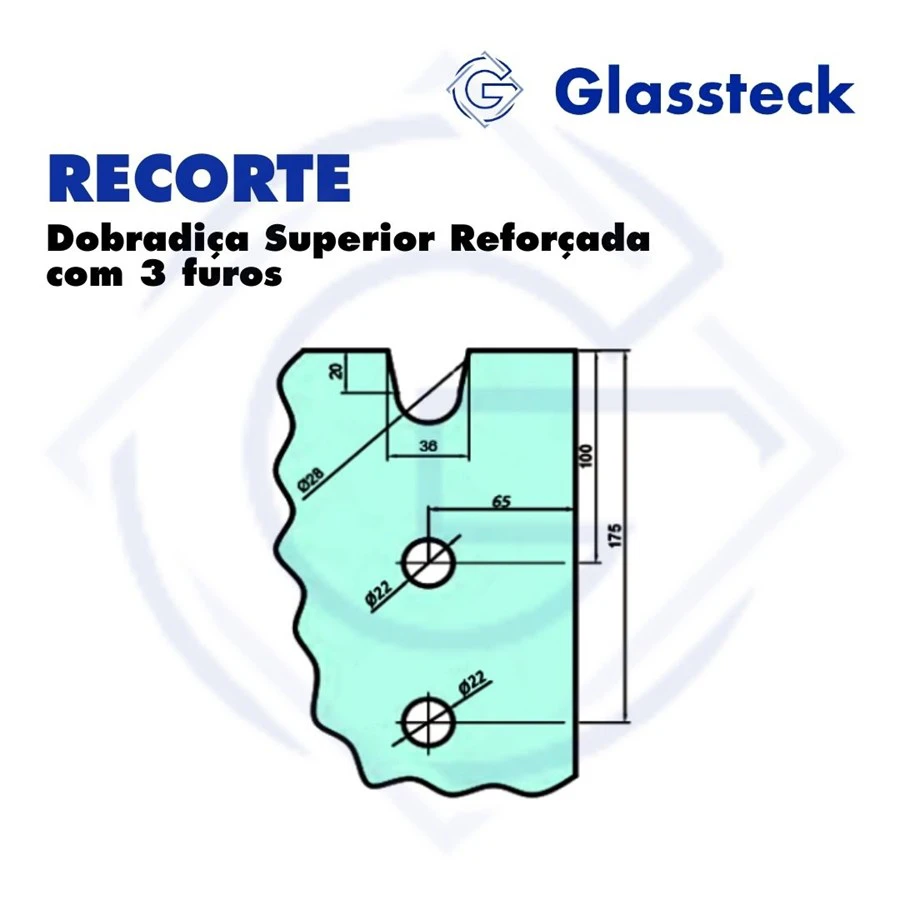 Dobradiça Superior Reforçada com 3 furos -2