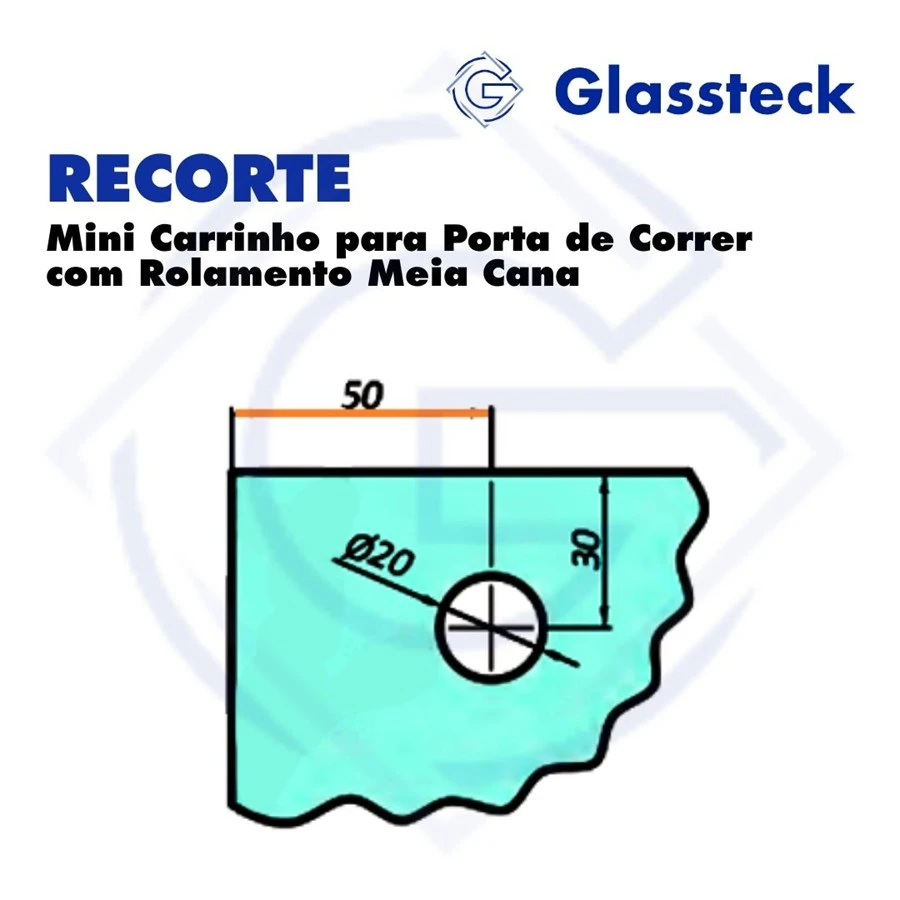Mini Carrinho para Porta de Correr com Rolamento Meia Cana -2
