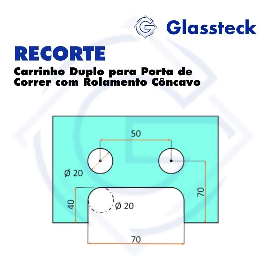 Carrinho Duplo para Porta de Correr com Rolamento Côncavo -2