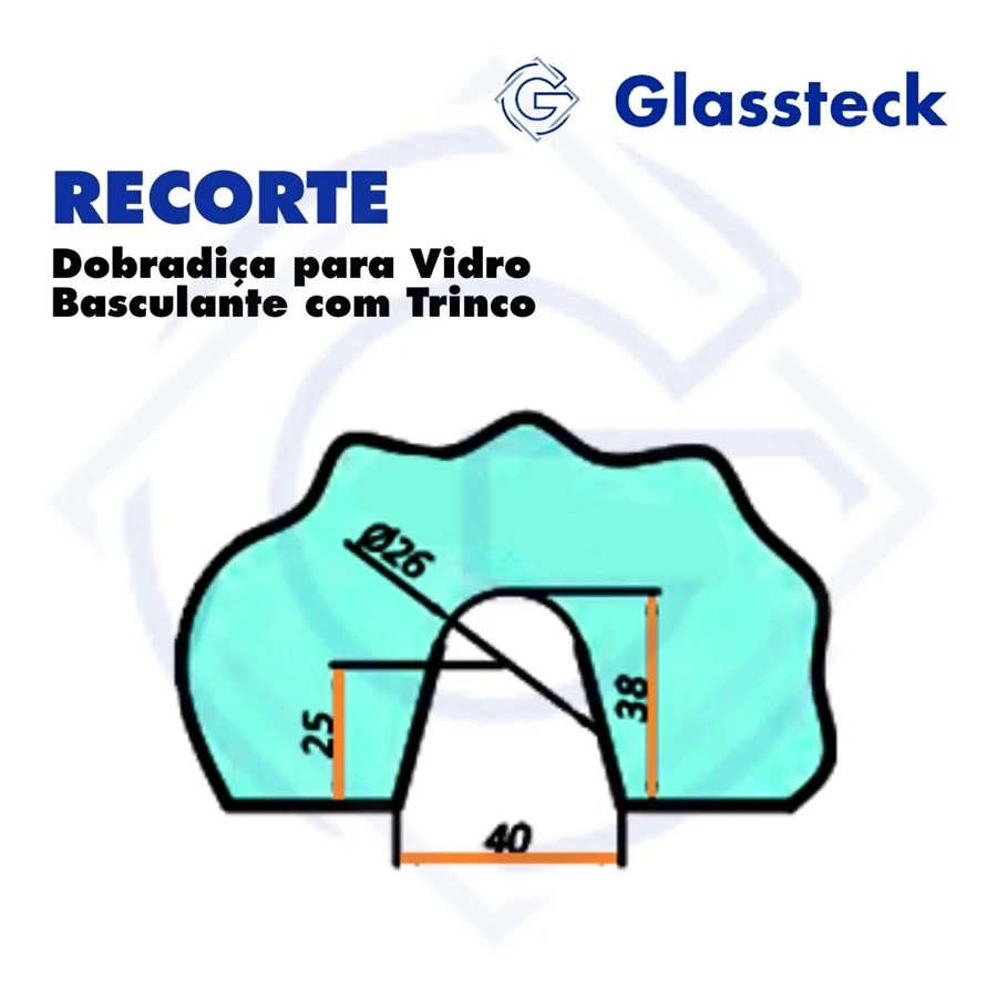 Dobradiça para Vidro Basculante com Trinco -2