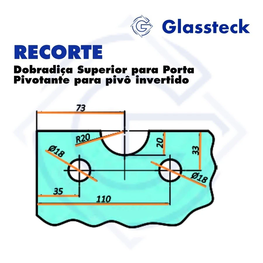 Dobradiça Superior para Porta Pivotante para pivô invertido -2