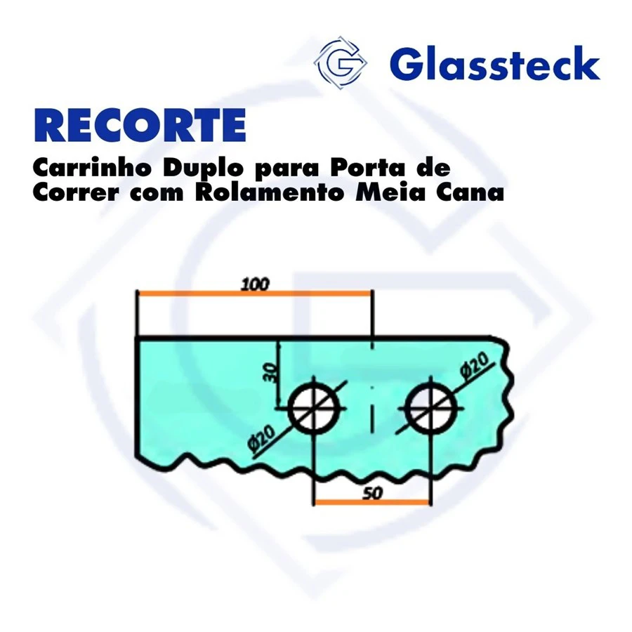 Carrinho Duplo para Porta de Correr com Rolamento Meia Cana -2