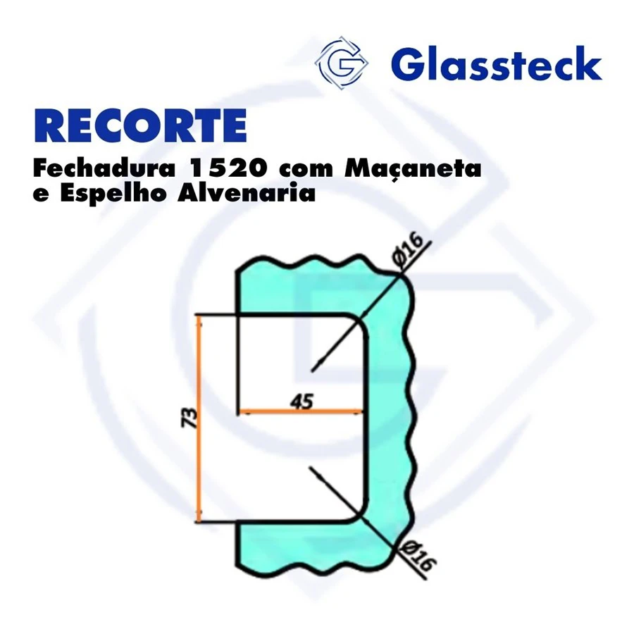 Fechadura 1520 com Maçaneta e Espelho Alvenaria -2