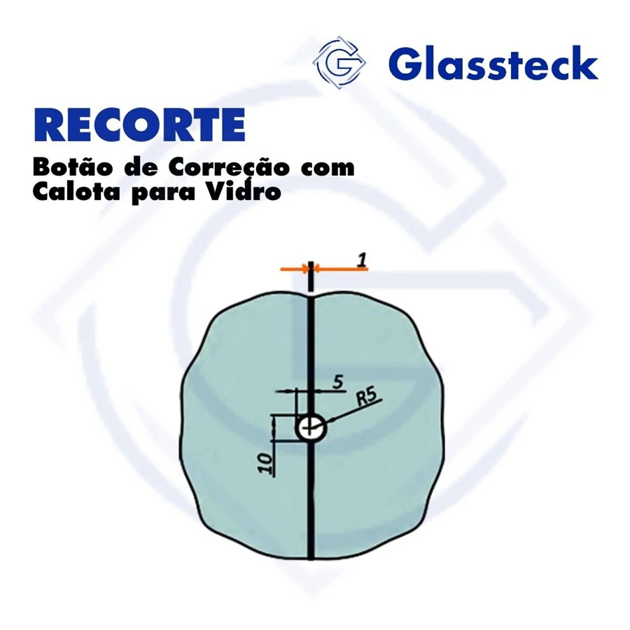 Botão de Correção com Calota para Vidro -2