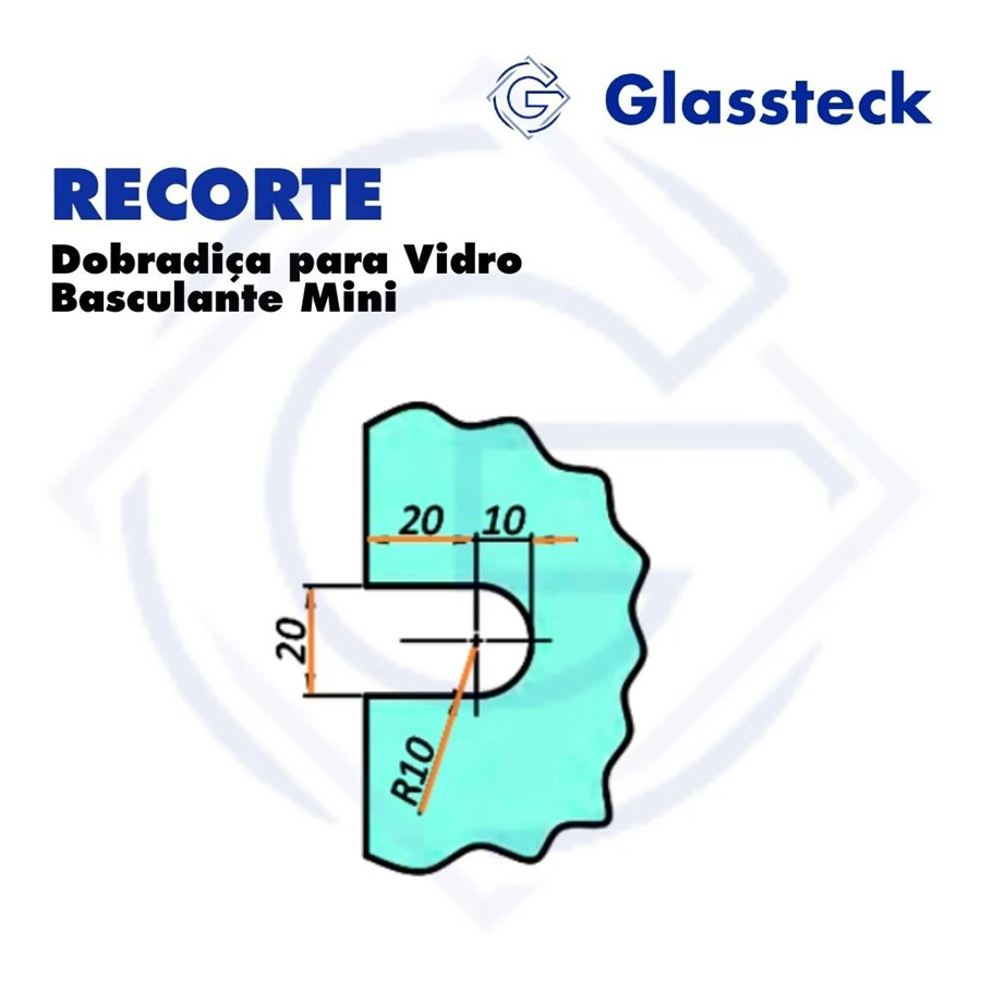 Dobradiça para Vidro Basculante Mini -2