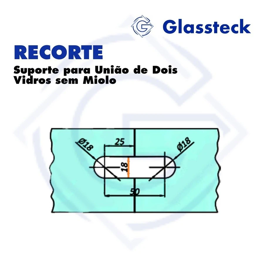 Suporte para União de Dois Vidros sem Miolo -2