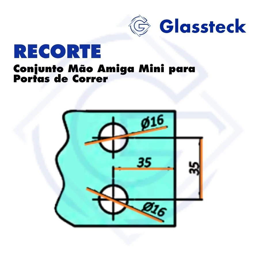 Conjunto Mão Amiga Mini para Portas de Correr -2