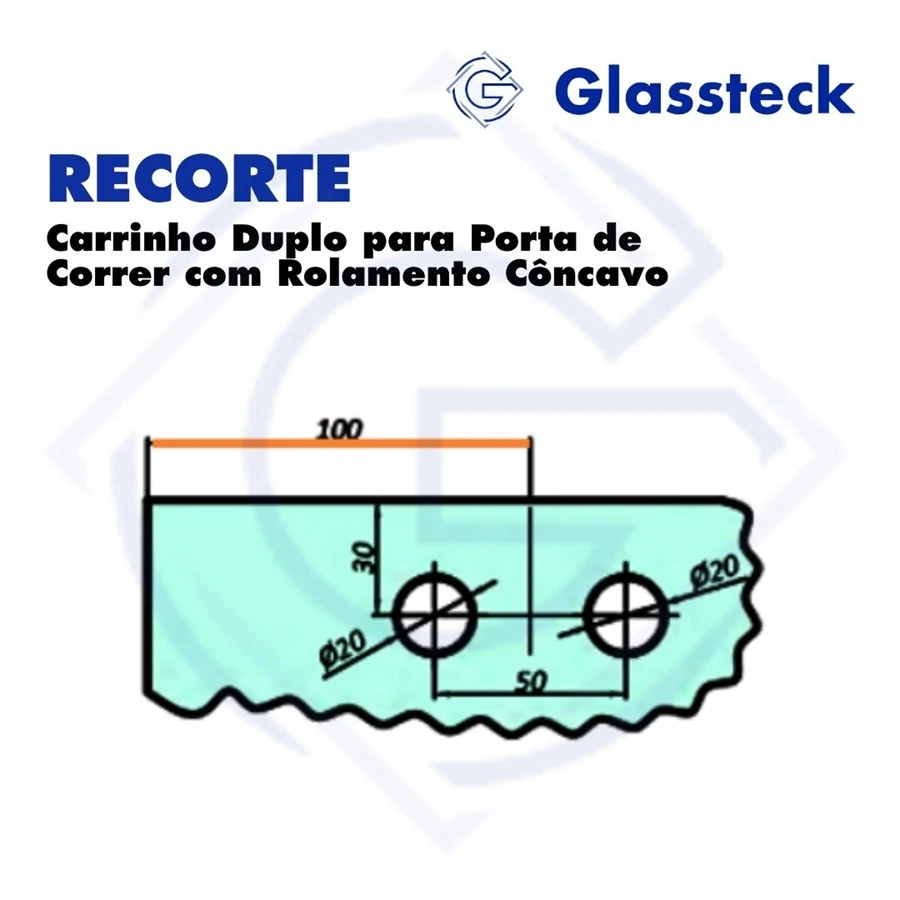 Carrinho Duplo para Porta de Correr com Rolamento Côncavo -2