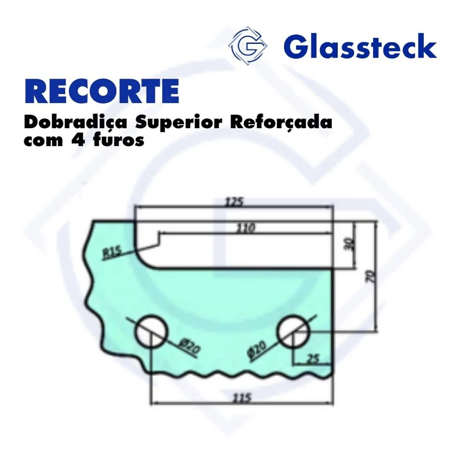 Dobradiça Superior Reforçada com 4 furos -2