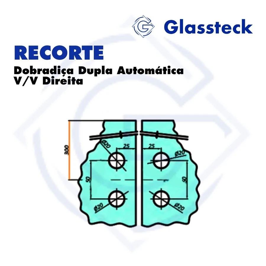 Dobradiça Dupla Automática V/V Direita -2