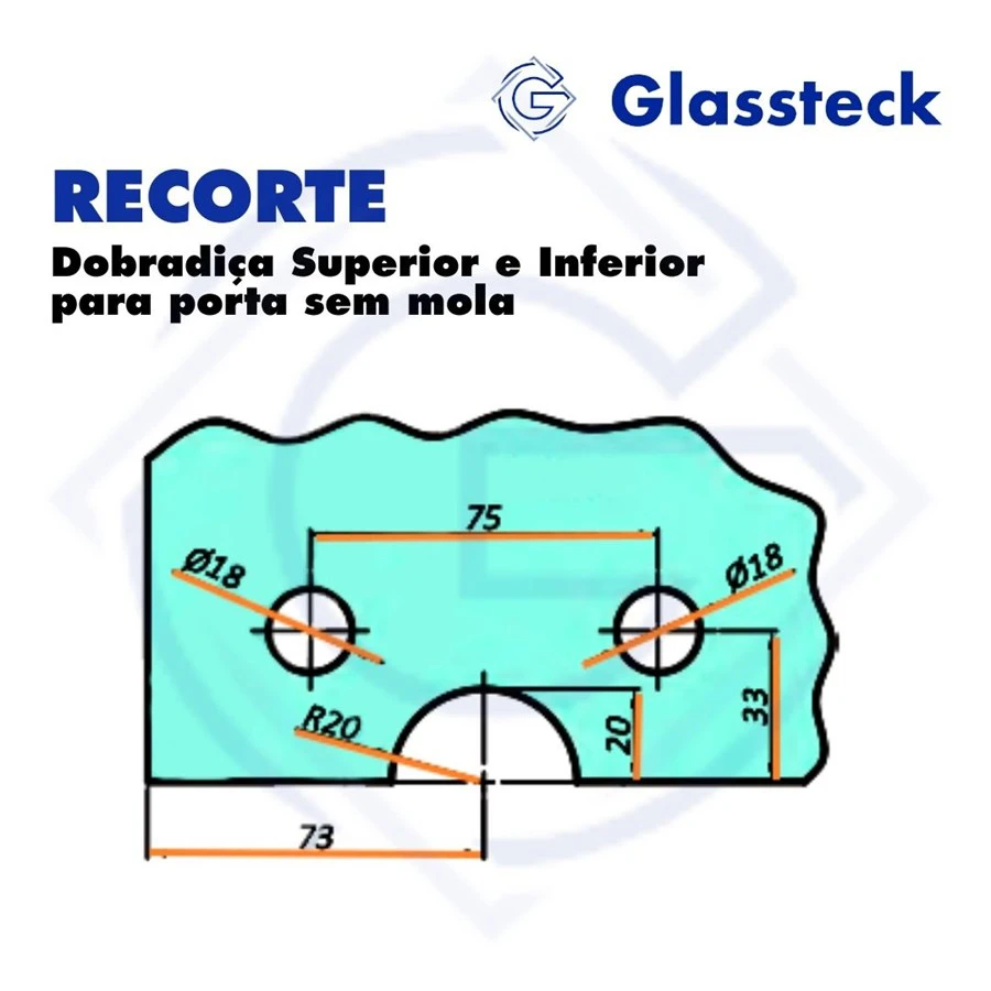 Dobradiça Superior e Inferior para porta sem mola -2