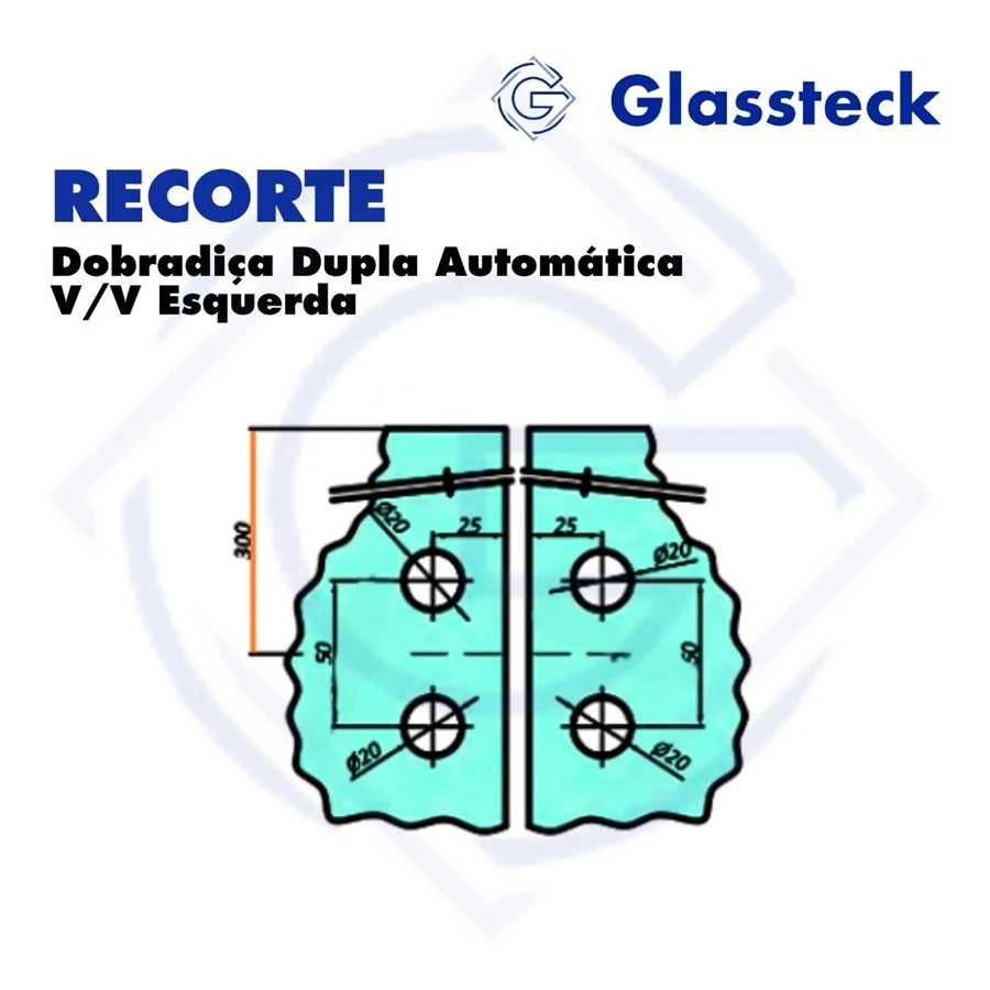 Dobradiça Dupla Automática V/V Esquerda -2