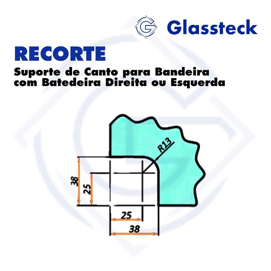 Suporte de Canto para Bandeira com Batedeira Direita ou Esquerda -2