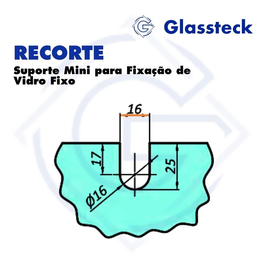 Suporte Mini para Fixação de Vidro Fixo -2